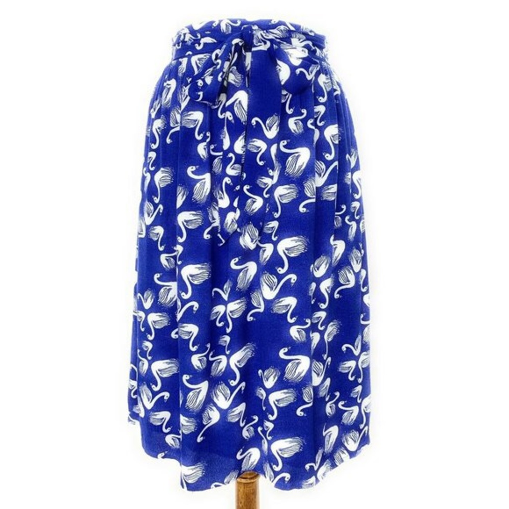 Anthropologie Getaway Skirt Swan Prints Porridge